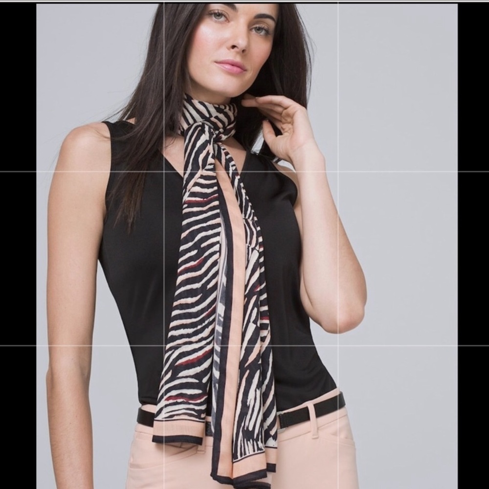 White House Black Market Zebra Oblong Scarf
